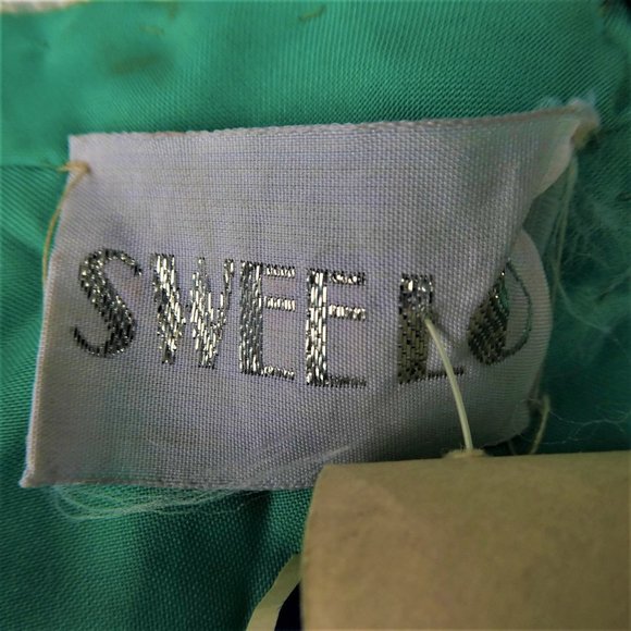 SiLK Vintage SWEE LO 80s Top Full Floral Sequin Disco Silk Emerald Green XXL - Picture 11 of 12